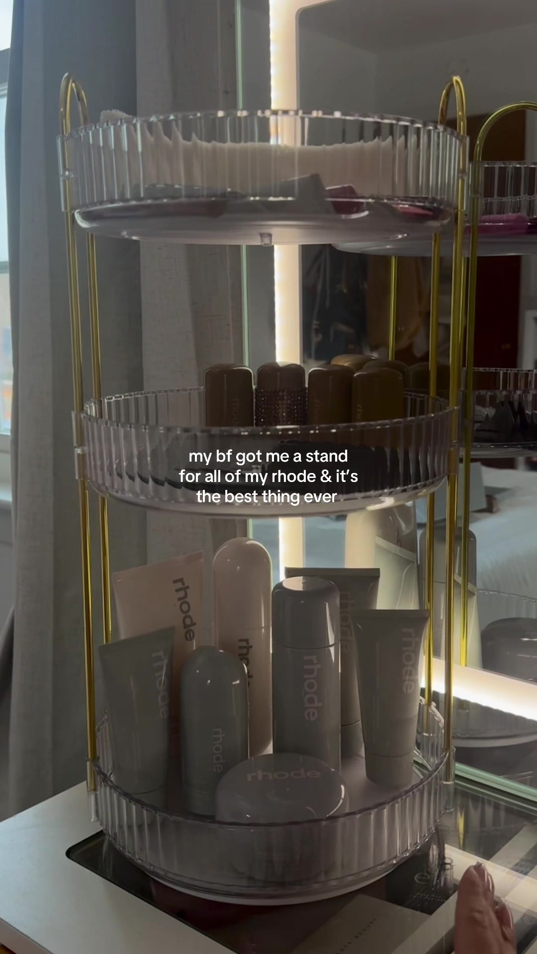 TikTok post by @queenm00dy for Rhode. Caption reads: need more @RHODE @rhode skin to fill her up....