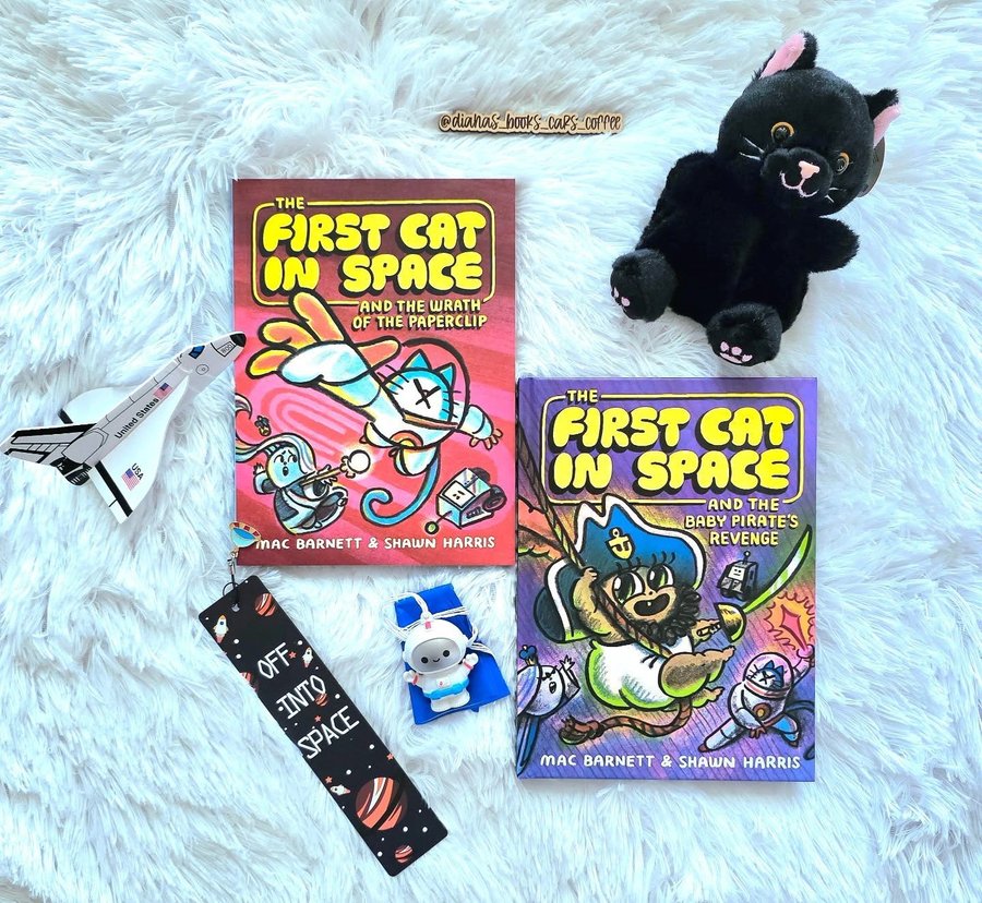 Instagram post by @dianas_books_cars_coffee for TLC Book Tours. Caption reads: ✨️🚀 BOOK TOUR FEATURE 🚀✨️

THE FIRST CAT IN....