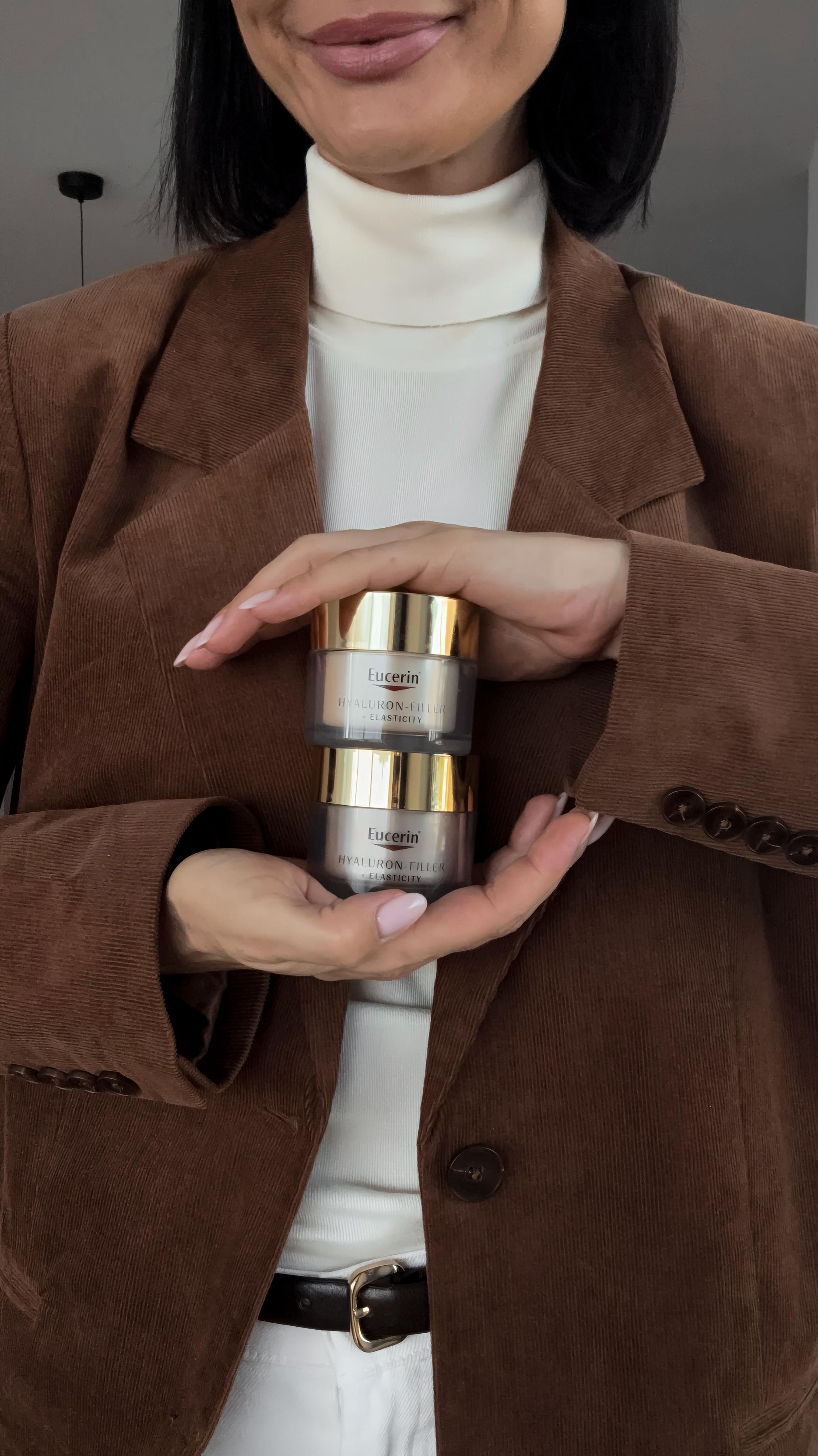 Instagram post by @fashionspy.sk for Eucerin SK. Caption reads: 🅡🅔🅕🅘🅛🅛 🖤 Rovnaká starostlivosť, no o 90 %....