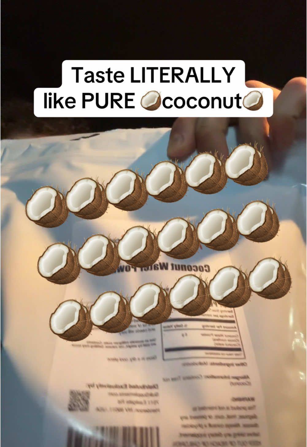 TikTok post by @alwaysbns_ for BulkSupplements. Caption reads: [...] 🥥🥥💦💦 HUGE thank you to @BULKSUPPLEMENTS....