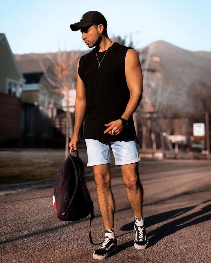 Instagram post by @xavicorrial for Men's Fashion & Style. Caption reads: Vibes ☀️ Full @fashionnovamen outfit 
What do you....