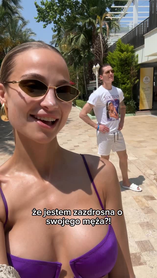 Instagram post by @jacekjeschke for Wakacje. Caption reads: [reklama]Czy nadal ktoś myśli, że jestem zazdrosna....