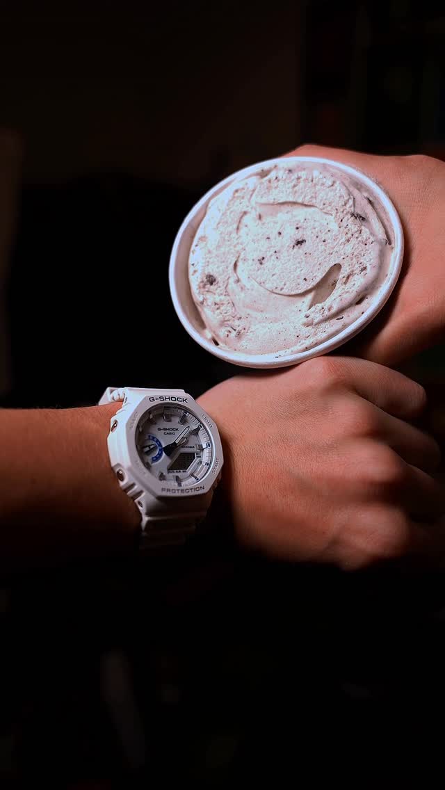 Instagram post by @troycicotte for G-SHOCK. Caption reads: A @gshock_us , Casio to match my Ice Cream ⌚️🍦....