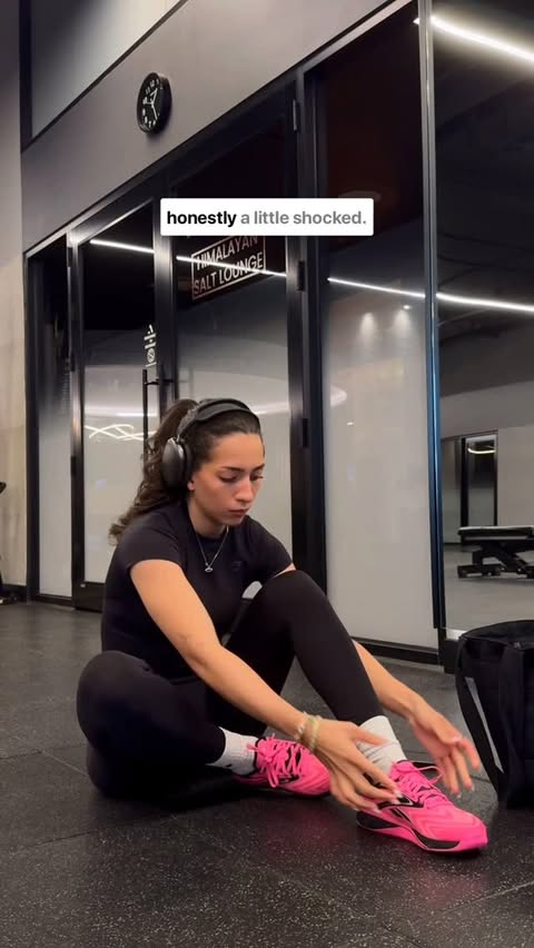 Instagram post by @workoutwithgina for Reebok. Caption reads: [...] feel unstable, I am out. I tested the....