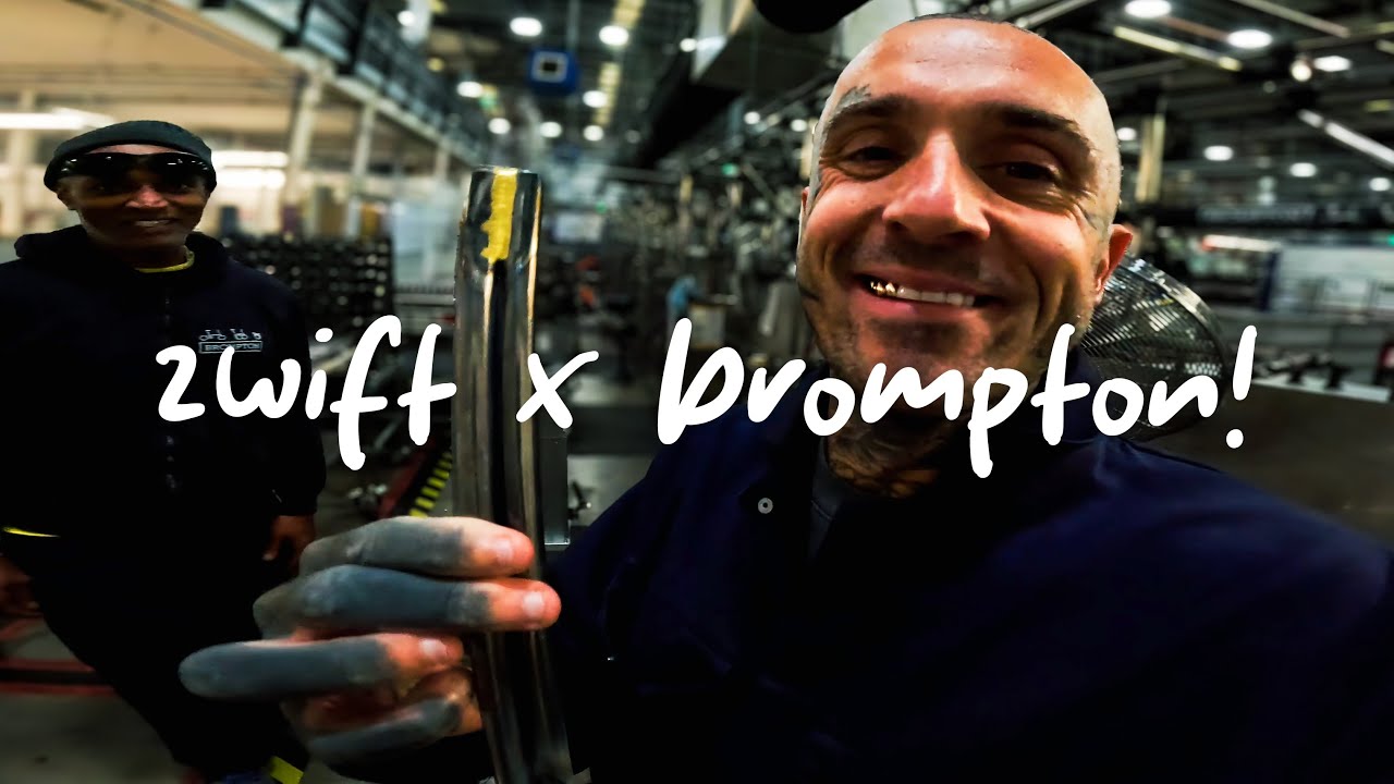 YouTube post by @TheCyclingTattooist for Styrkr. Caption reads: THIS IS HOW BROMPTON'S ARE MADE!.