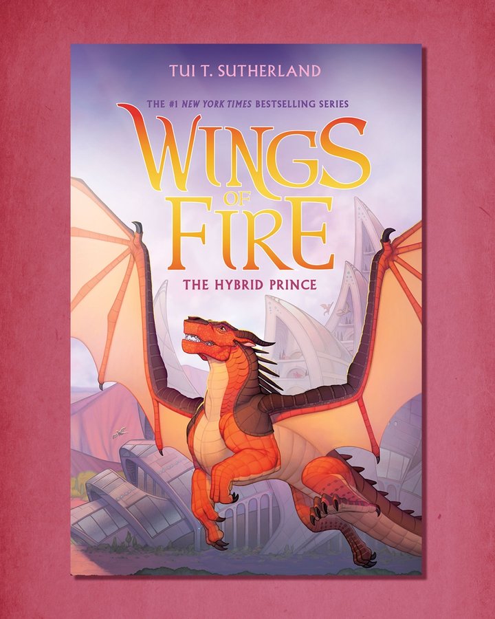 Instagram post by @tuisutherland for Scholastic. Caption reads: IT'S HERE!! Check out the cover for The Hybrid....