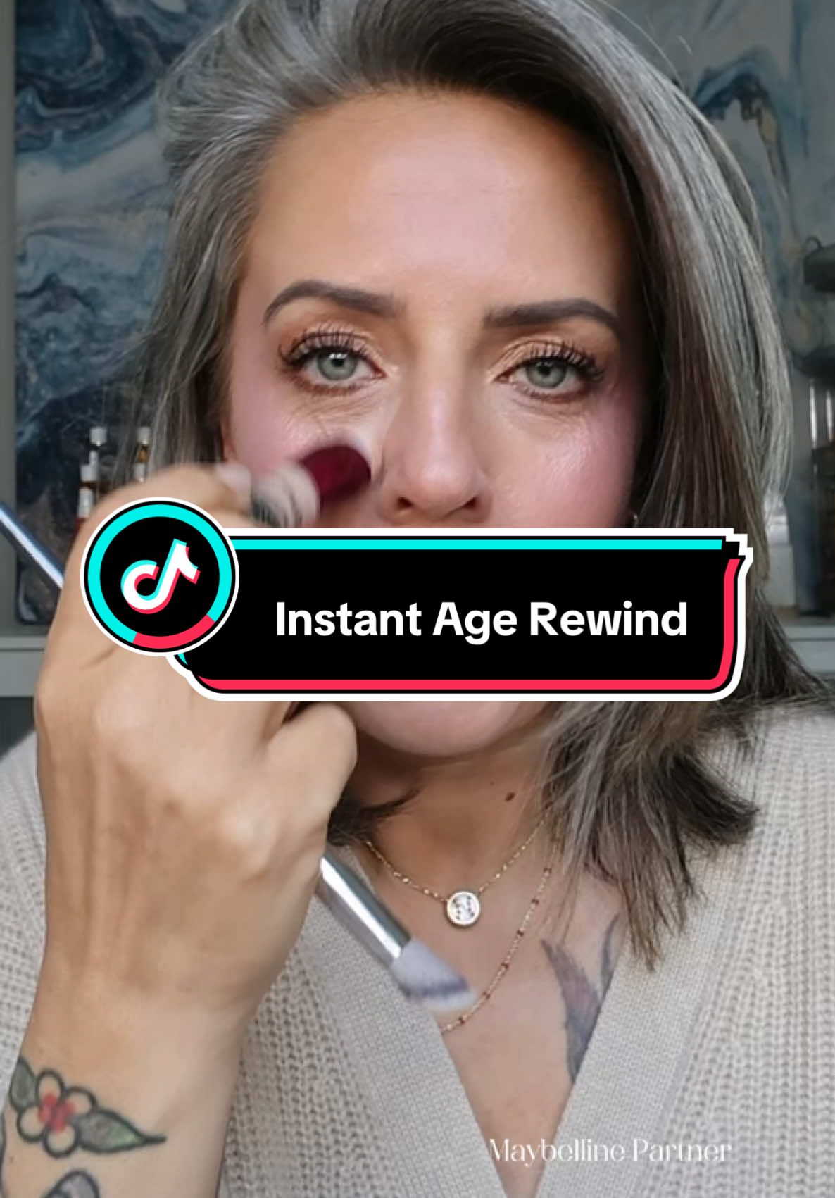 TikTok post by @kellyrosesarno for BK Beauty. Caption reads: @Maybelline NY and @BK Beauty Brushes what?! A....