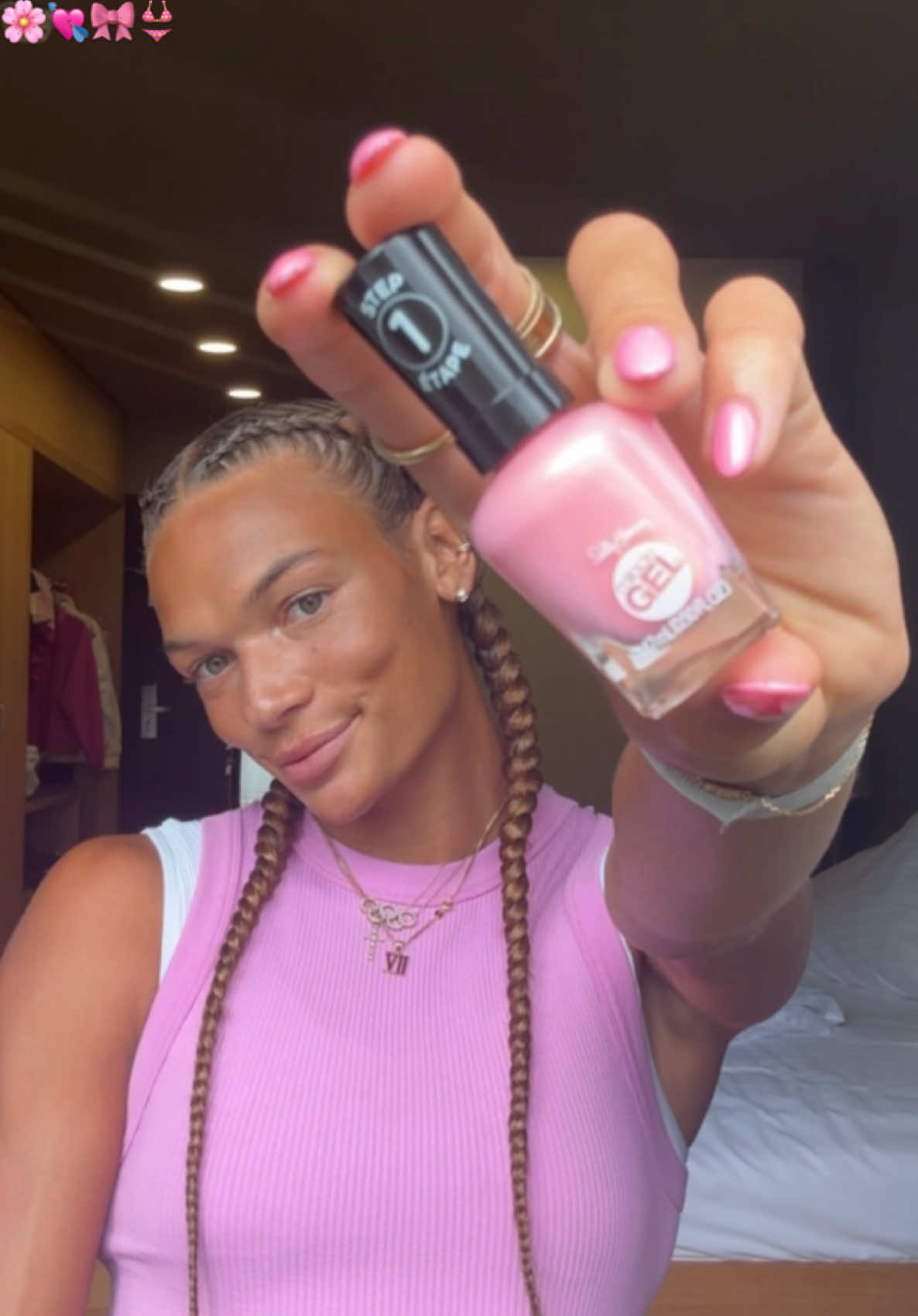 TikTok post by @annaa.hall for Sally Hansen. Caption reads: one of my favorite pre-competition routines using....