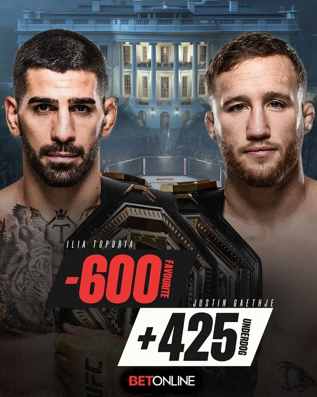 Instagram post by @sandhu for BetOnline.ag. Caption reads: Ilia vs Justin and Ciryl vs Alex - Who ya got? 🤔....