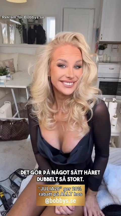 Instagram post by @juliafranzen.se for Bobbys Hair Care. Caption reads: Reklam för @bobbys.se Några av mina....