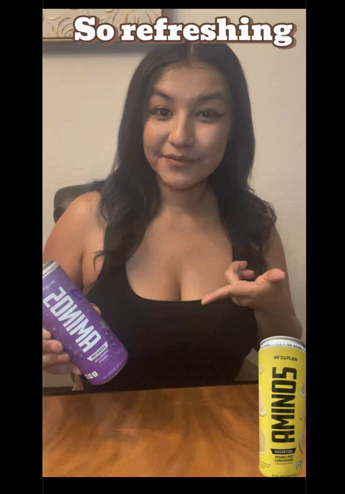 TikTok post by @ms_triana for Cutler Nutrition. Caption reads: [...] cool and hydrated in this heat @Cutler....