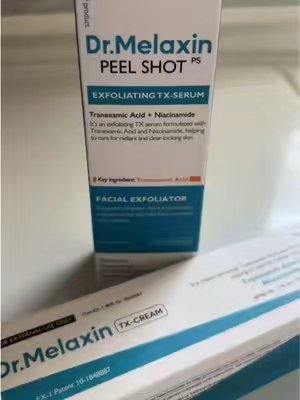 TikTok post by @audreylusby for DR MELAXIN SKIN. Caption reads: @DR MELAXIN SKIN did it again 👏👏 Tx serum &....