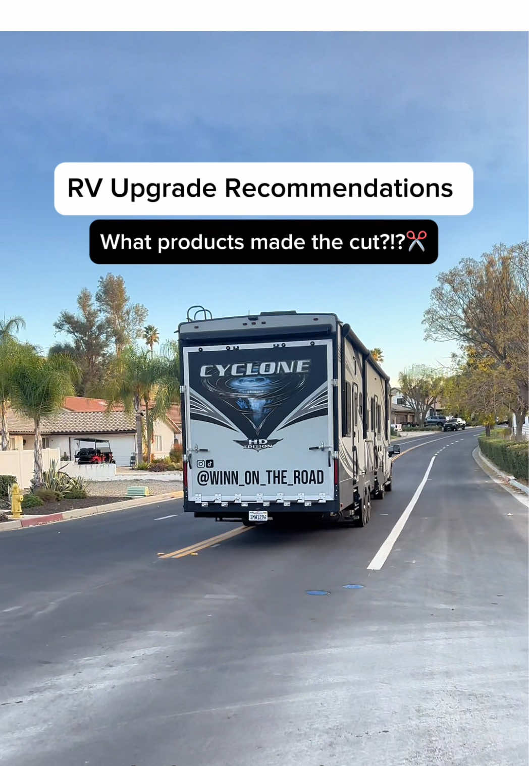 TikTok post by @winn_on_the_road for RVLock. Caption reads: [...] we will constantly recommend👏🏼👏🏼....