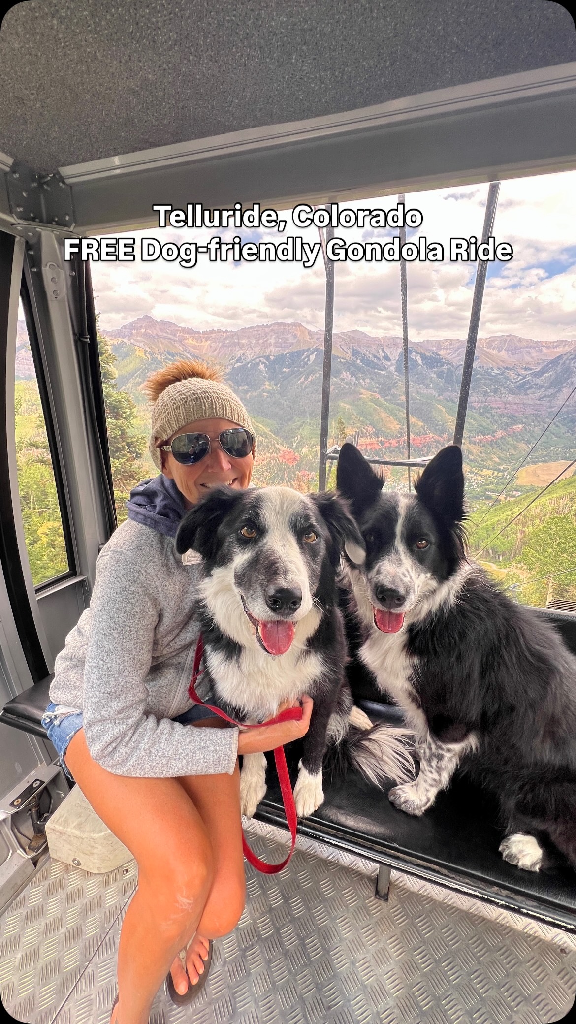 Instagram post by @laducb for Ruffwear. Caption reads: Would you take your dog on this FREE gondola ride....