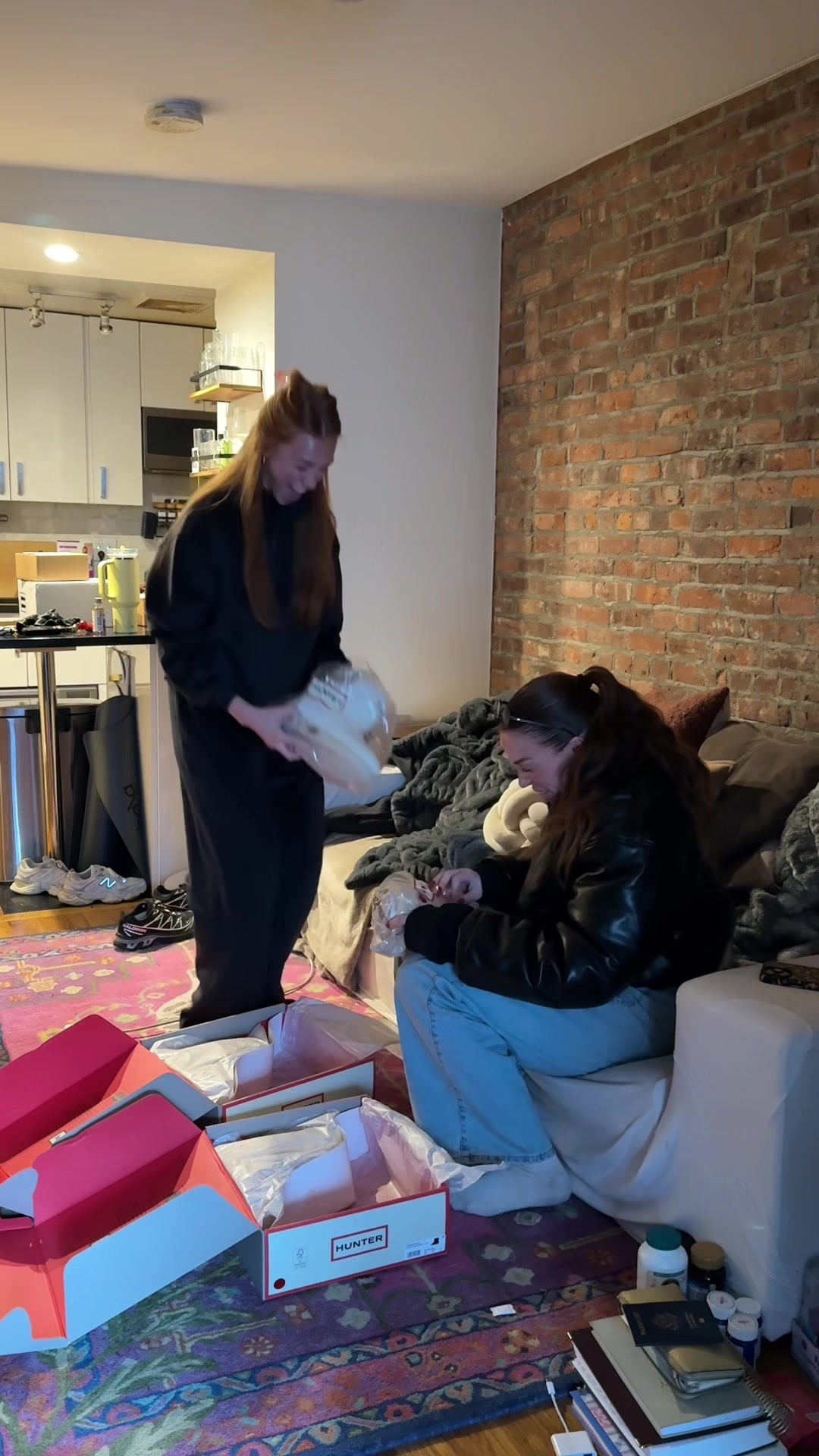 TikTok post by @achendricks for Hunter Boots. Caption reads: [...] we won’t be together on actual Christmas....