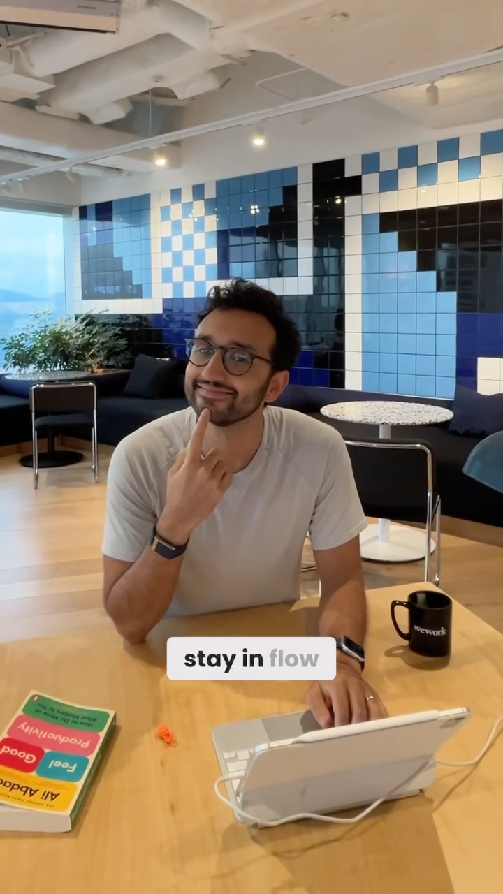 Instagram post by @aliabdaal for WeWork. Caption reads: One of my favourite places in the world is WeWork,....