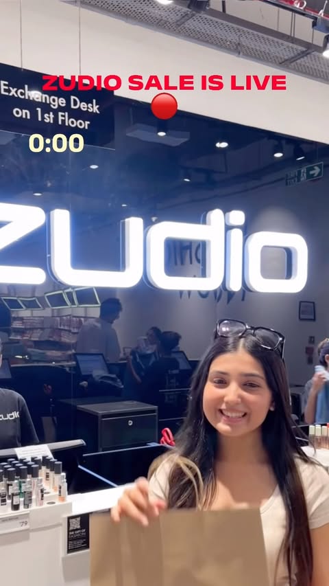 Instagram post by @___kashish for Zudio. Caption reads: The Zudio sale is LIVE! ✨ Run to your nearest....