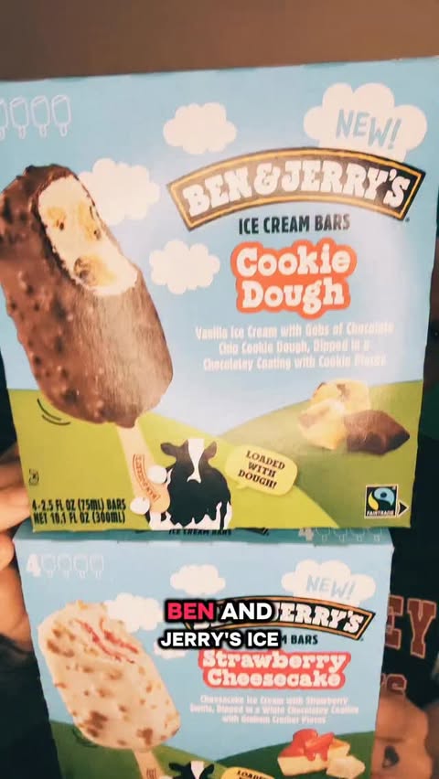 Instagram post by @markie_devo for Ben & Jerry's. Caption reads: Trying NEW Ben & Jerry’s ice cream bars!

🛒At....