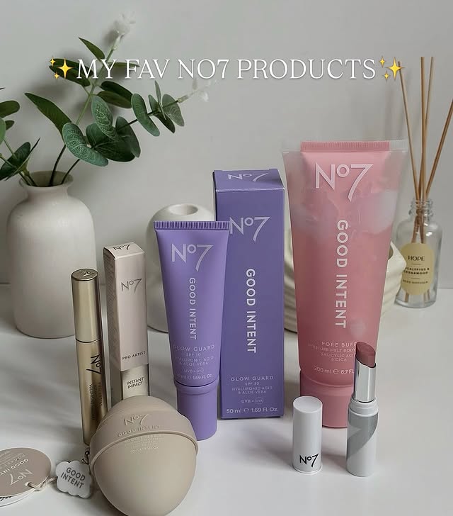 Instagram post by @ugcbyis._ for No7. Caption reads: #AD my favorite products from @no7uk all together....