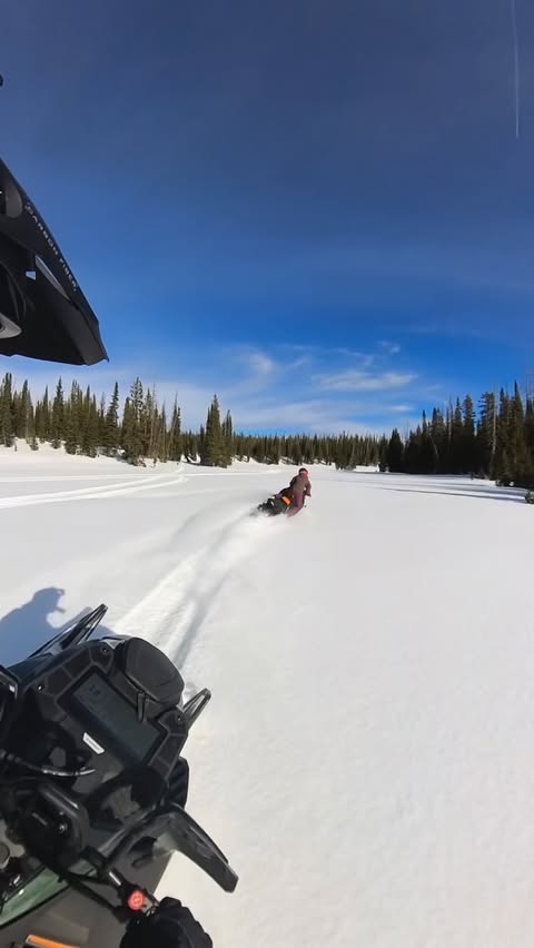 Instagram post by @jeremy_mercier_colorado for Ski-Doo. Caption reads: Planes in the morning and snowmobiles in the....