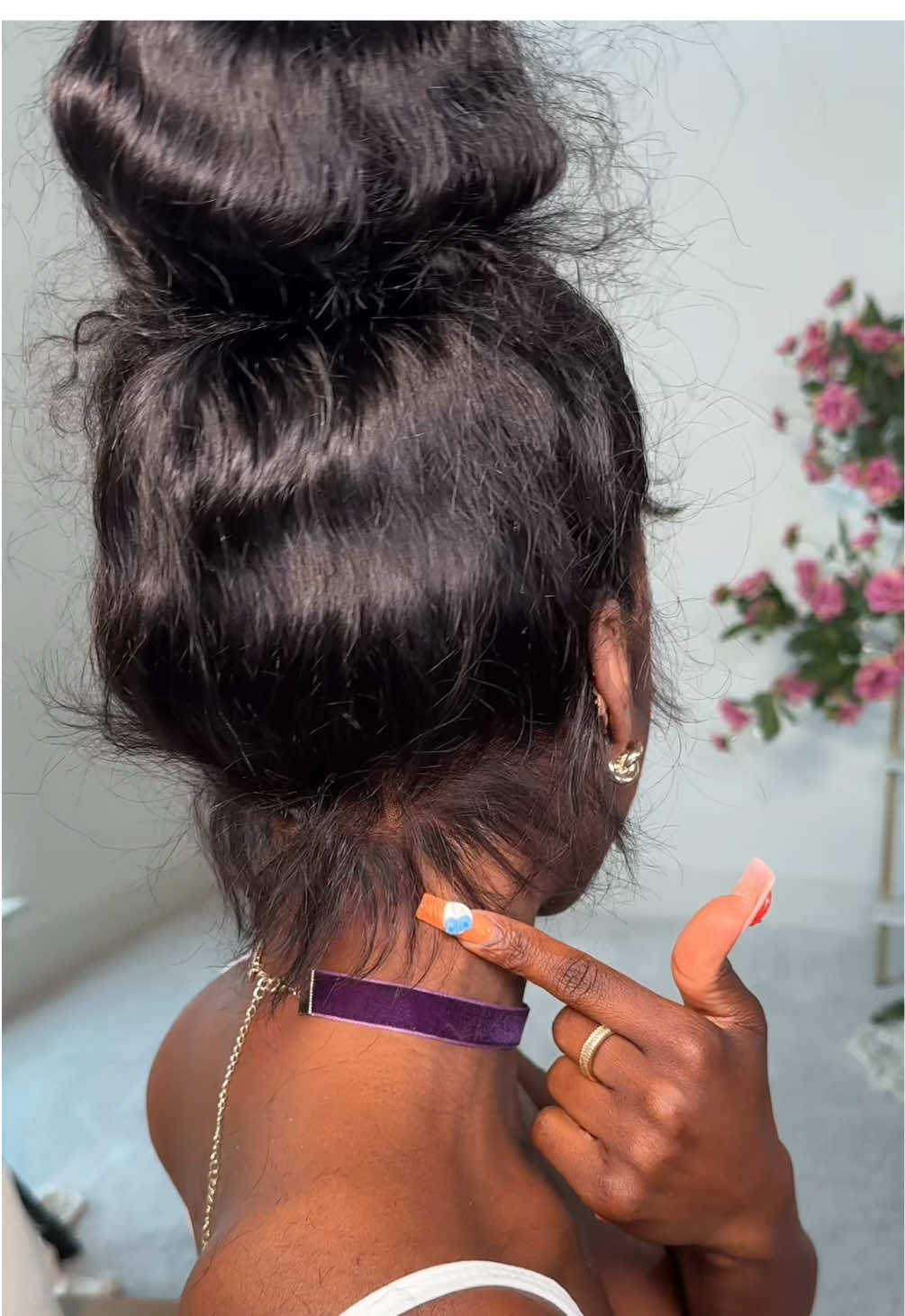 TikTok post by @amandaupnext for Wiggins Hair. Caption reads: Natural Ponytail method under a 360 wig!!....