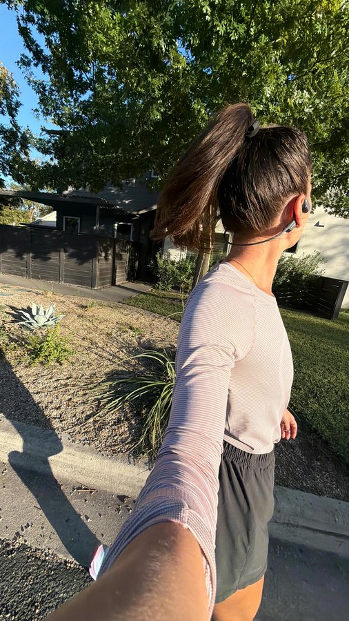 Instagram post by @nicolemruns for Shokz. Caption reads: join me for a 3 mile run with my fav @shokzusa....