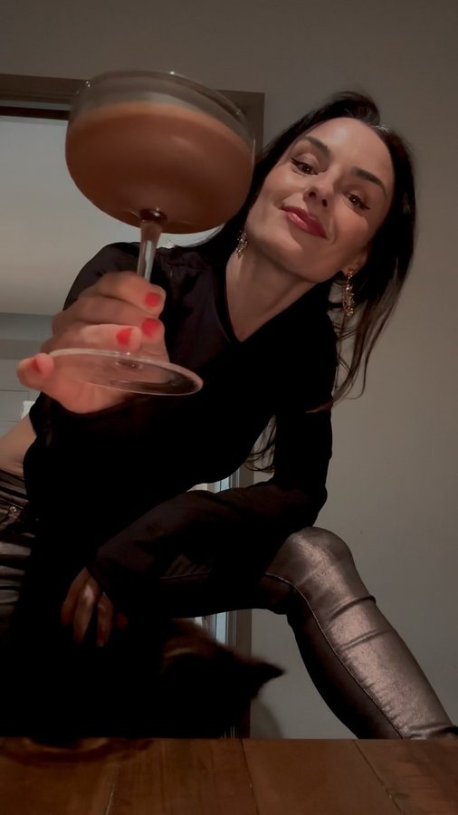 Instagram post by @natashajanej for Tazo. Caption reads: Happy New Year !!! 🎆 Salut to Y’ALL ! Hope 2025....