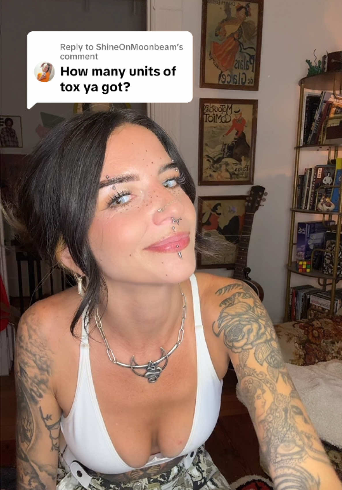 TikTok post by @scary_elle for FrenchPharmacy. Caption reads: [...] a single one 💁‍♀️ but thank you 🥰....