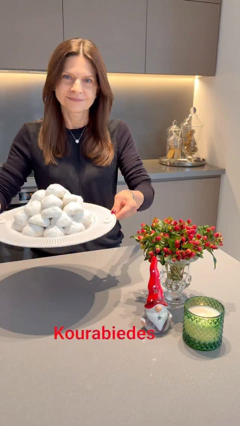 Instagram post by @simplehomecooks for ARM and HAMMER. Caption reads: #ad  Kourabiedes

Ingredients
1 cup unsalted....