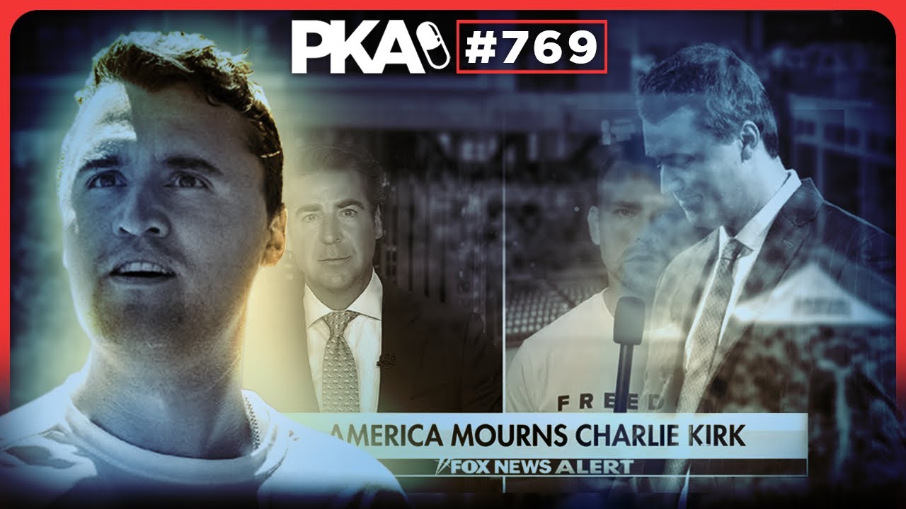 YouTube post by @WoodysGamertag for Podbean. Caption reads: PKA 769 W/ Ed Bolian: RIP Charlie Kirk.
