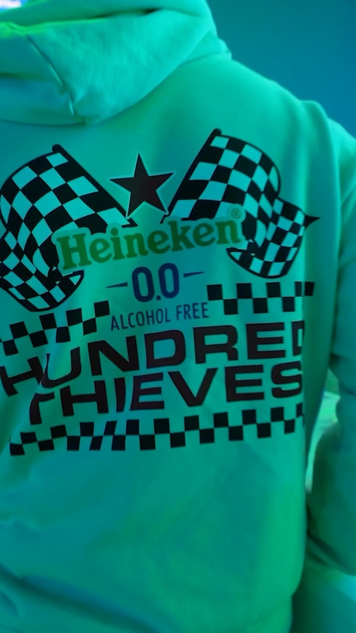 Instagram post by @nicewigg for Heineken US. Caption reads: Nobody does it like @heineken_us and @100thieves....