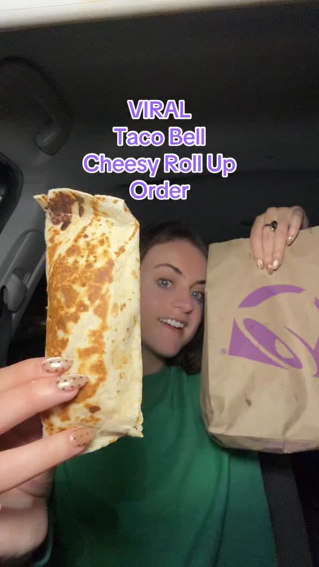 Instagram post by @sarahmargareteats for Taco Bell. Caption reads: How do you like your Cheesy Roll Up from @tacobell....