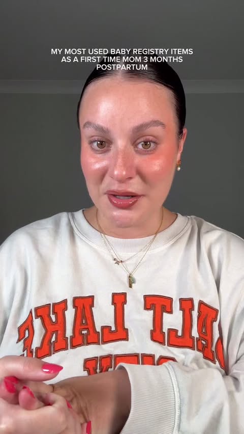 Instagram post by @taylorbosmann for Babylist. Caption reads: my most used baby registry items as a first time....