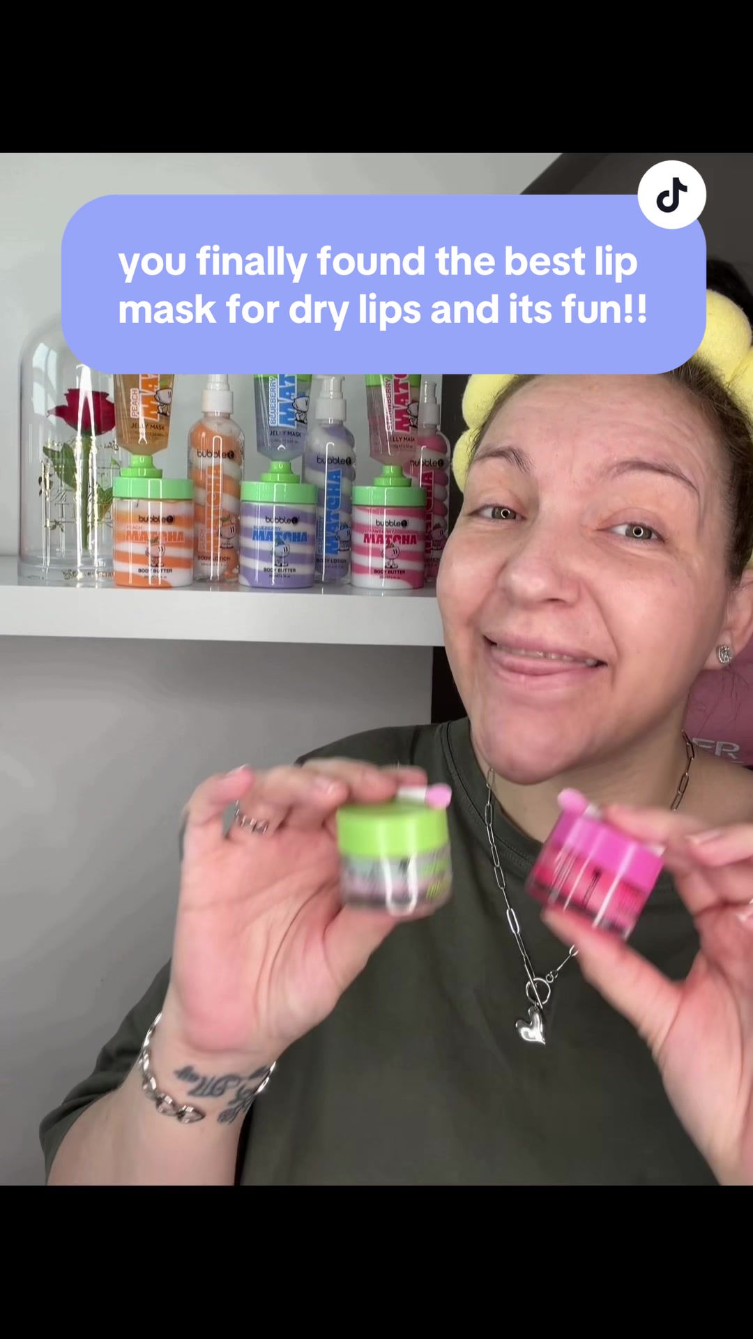 TikTok post by @beauty_starts_within87 for Bubble T Cosmetics. Caption reads: [...] hydrated lips every time 🩷 @Bubble T....