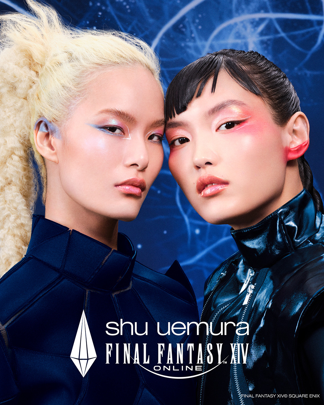 Instagram post by @uchiideafb for Shu Uemura. Caption reads: loading: your next adventure ⚔️shu uemura x FINAL....