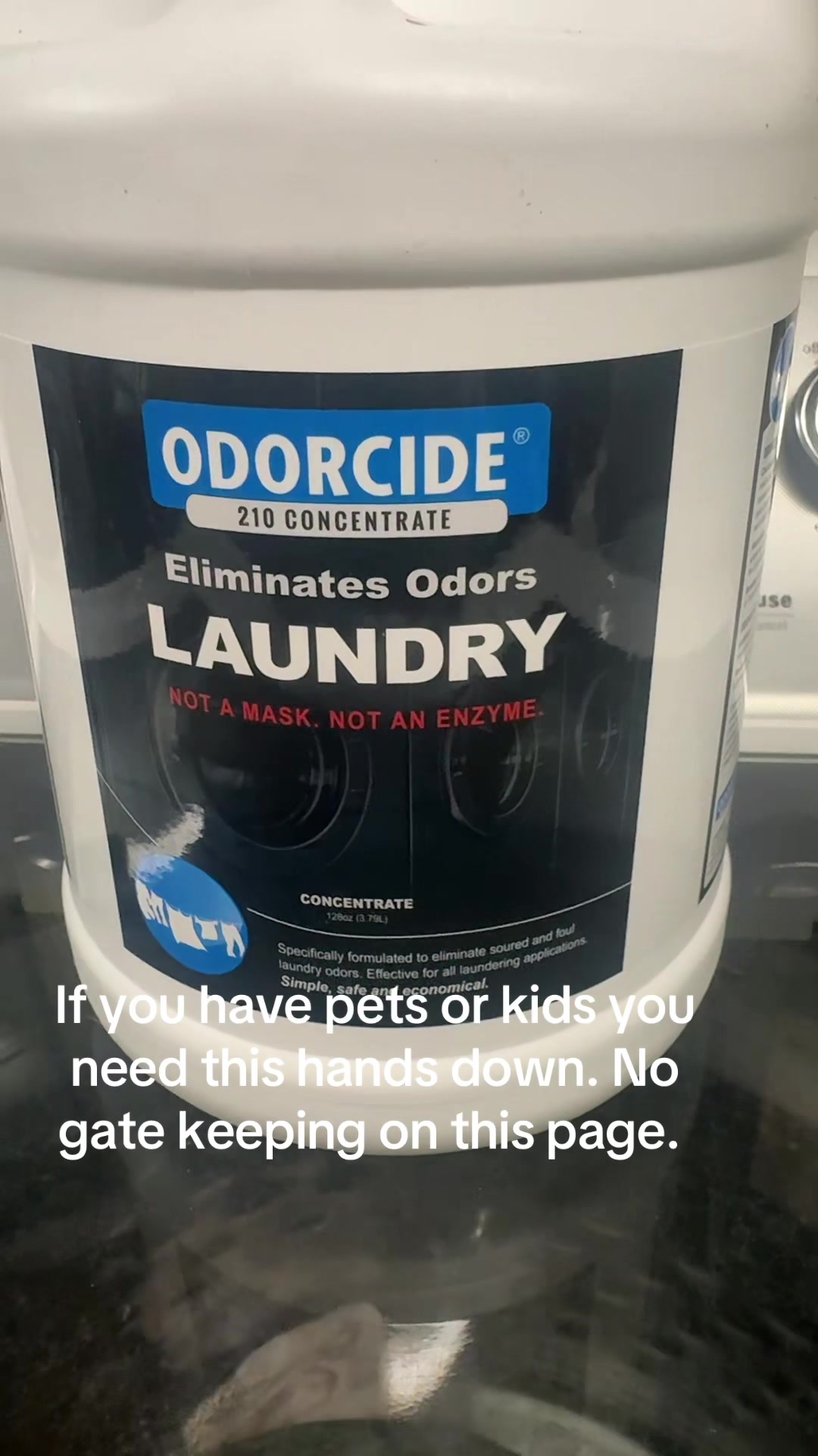 TikTok post by @countrygirl_812 for Odorcide. Caption reads: [...] #laundryday #cleanhouse #freshsmell....