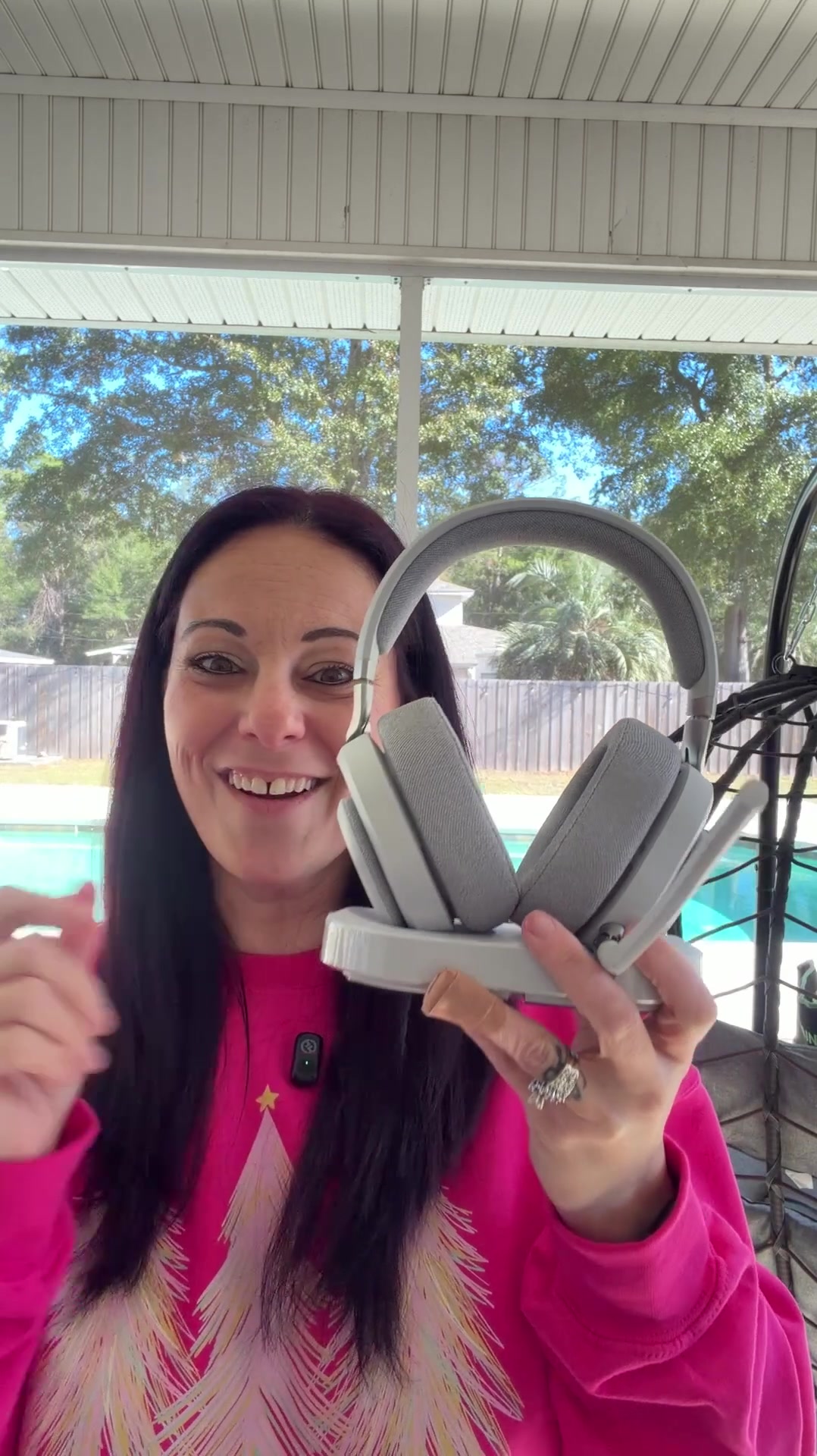 TikTok post by @lifewiththecarrs for Newegg. Caption reads: [...] headphones are a brand new release from....