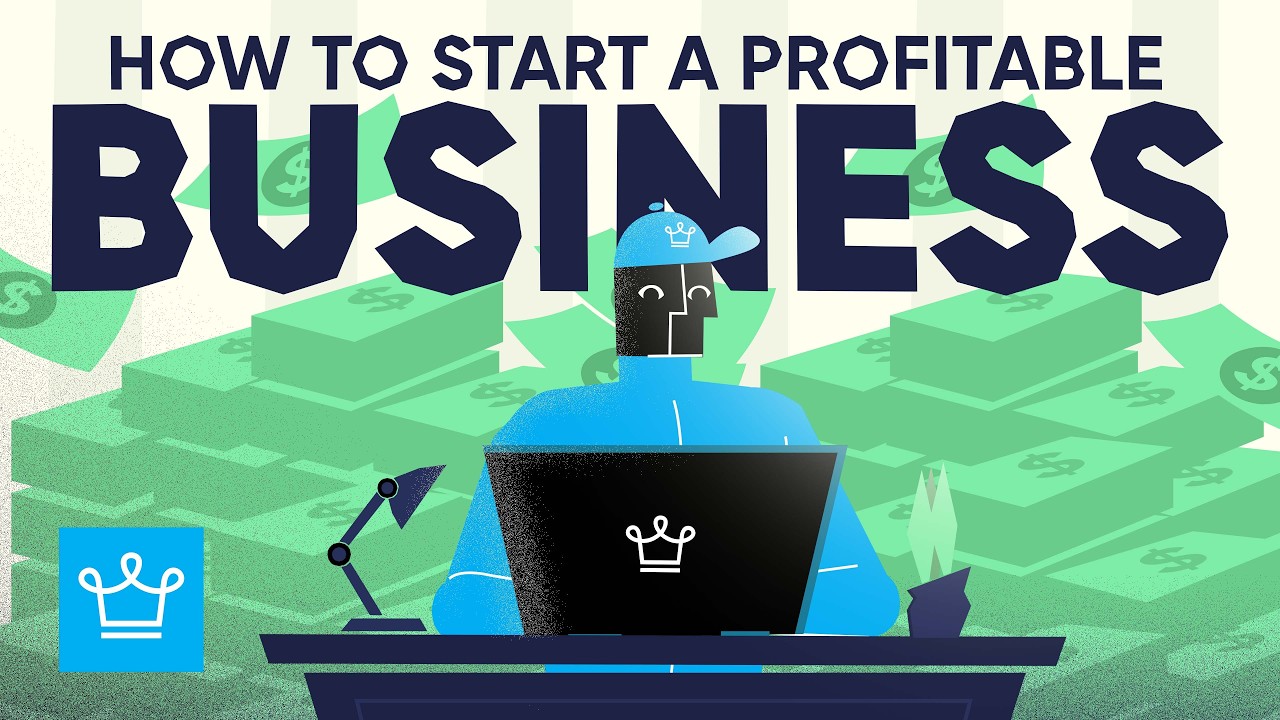 YouTube post by @alux for Thinkific. Caption reads: How to Actually Start a Profitable Business (Fast).