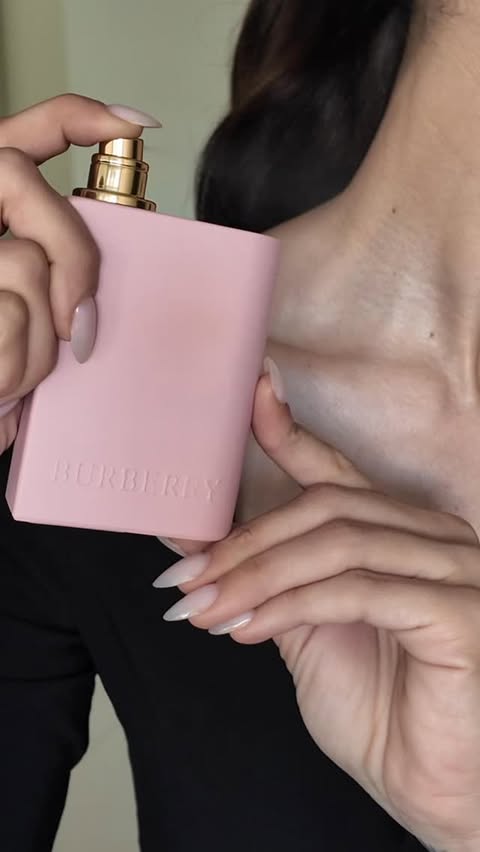 Instagram post by @ninatheod for Burberry. Caption reads: [...] scent for a soft girl aesthetic, Burberry....