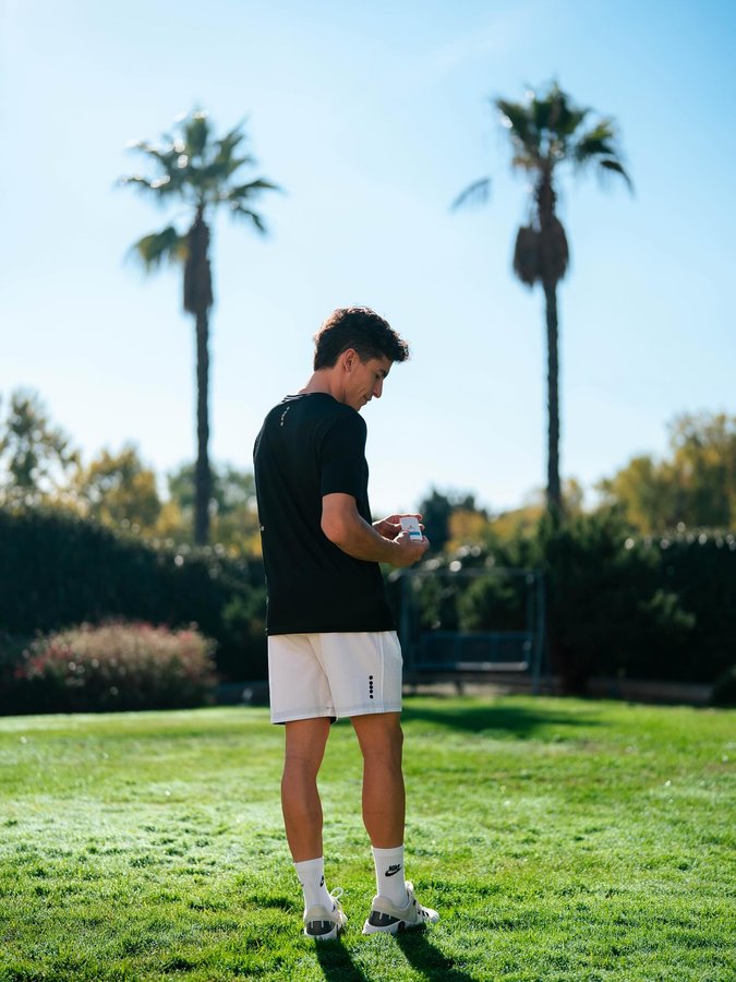 Instagram post by @marcmarquez93 for La Roche-Posay. Caption reads: Publi - Recover. Reapply. Repeat. 🔁 
w/ Anthelios....