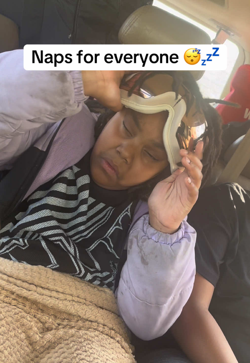 TikTok post by @_jasmier for RENPHO. Caption reads: This @RENPHO eye massager has no age limit on naps....