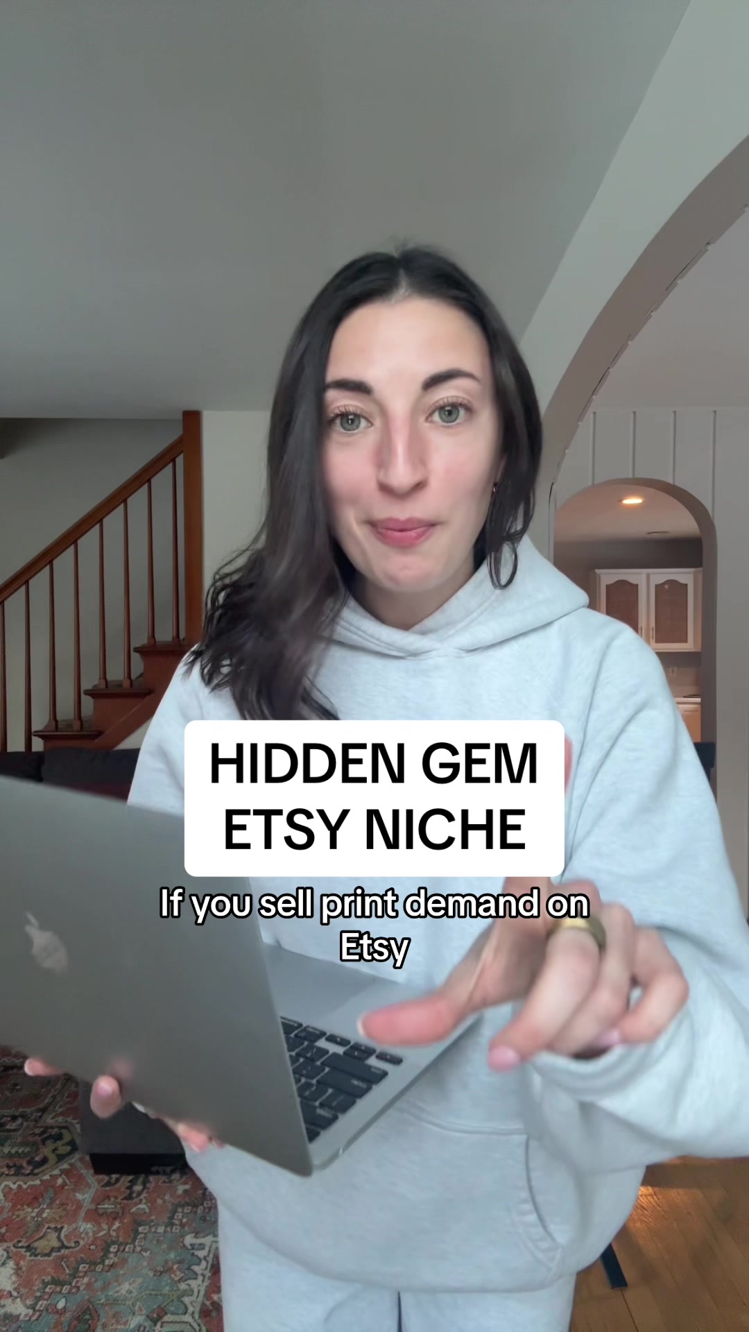 TikTok post by @katerobbllc for Printify. Caption reads: HOLY ETSY TREND 🤯🚨😳 Here’s how to start listing....