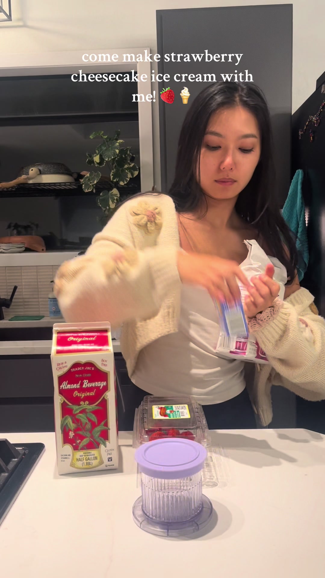 TikTok post by @sakura.kishiro for Cuisinart. Caption reads: [...] dessert turned into ice cream! #ad The....