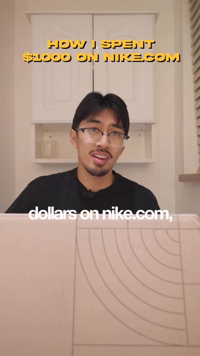 Instagram post by an influencer for Nike. Caption reads: [...] challenged to spend $1000 on @nike 👀 Didn’t....