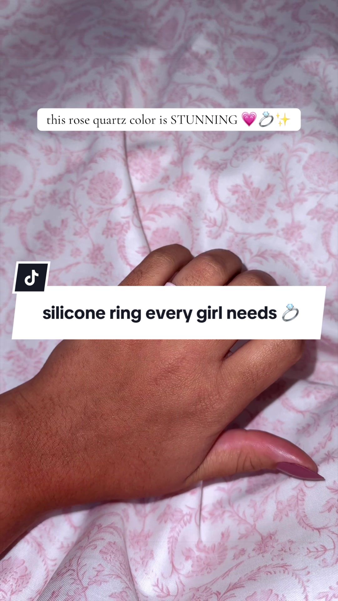 TikTok post by @jadeealeyah for Groove Life. Caption reads: [...] wedding ring every girl needs 💍💓 @Groove....