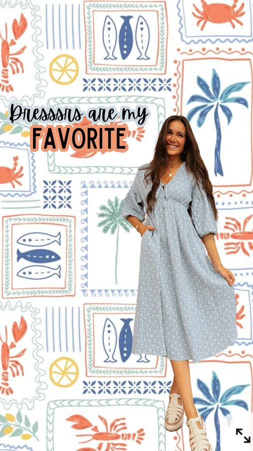 Instagram post by @she_teaches_fifth for Called to Surf. Caption reads: Comment “DRESS” for a link to this beauty! It’s....