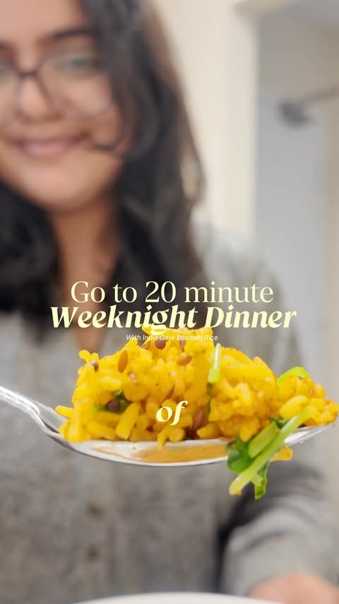 Instagram post by @kiisupatel for India Gate Foods. Caption reads: [...] is my go-to after work, made with....