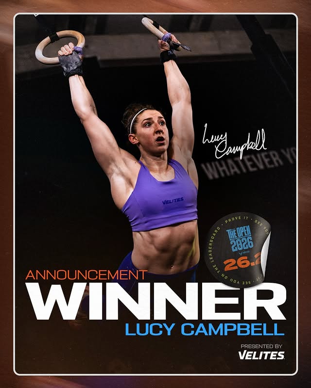 Instagram post by @lucycampbell5 for CrossFit. Caption reads: [...] We will see you on the leaderboard.....
