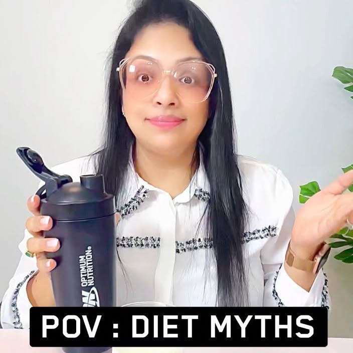 Instagram post by @shivanisikri for Optimum Nutrition Egypt. Caption reads: Debunking all myths with my all time fav....