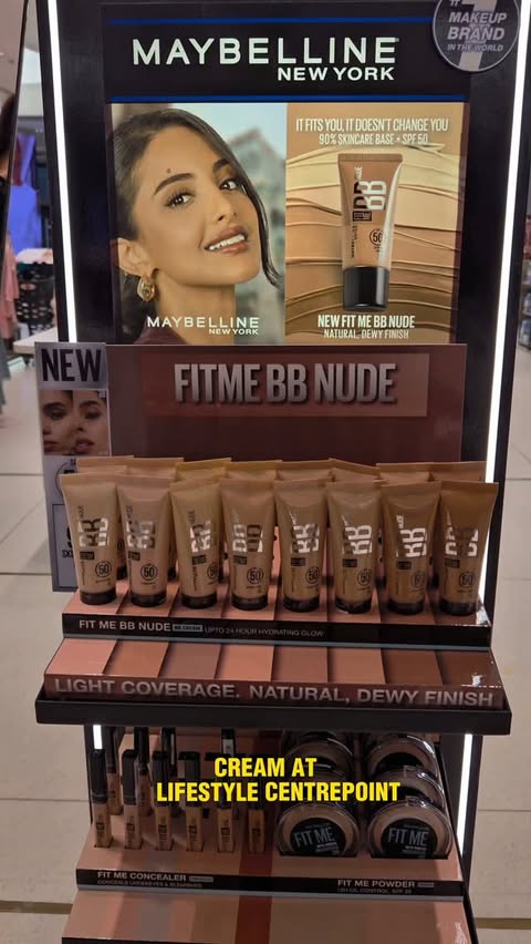 Instagram post by @life_of_shery for Maybelline New York. Caption reads: Come with me to discover the new Maybelline Fit Me....